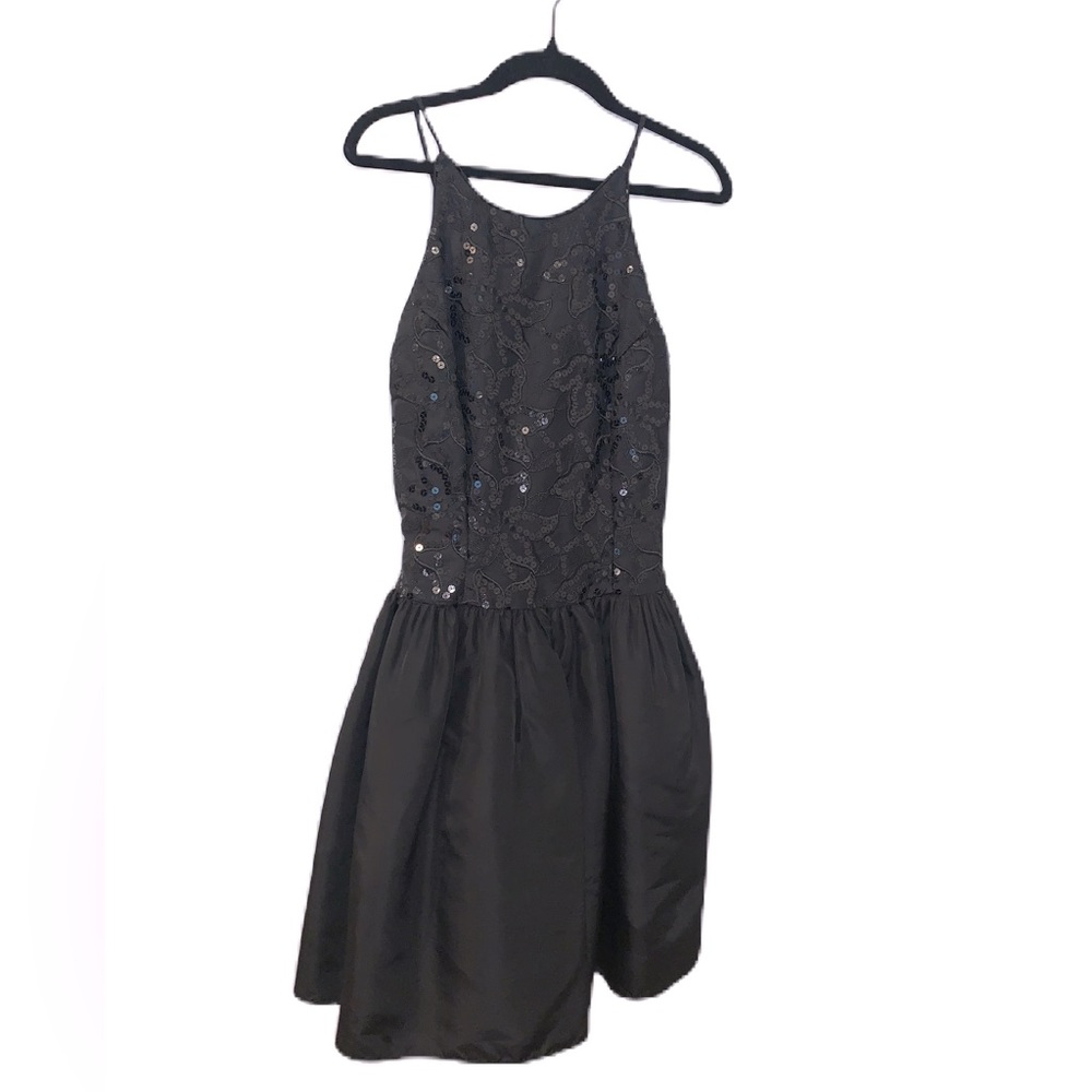 Vintage Y2K Jessica McClintock Gunne Sax Black Sequined Dress Size 3